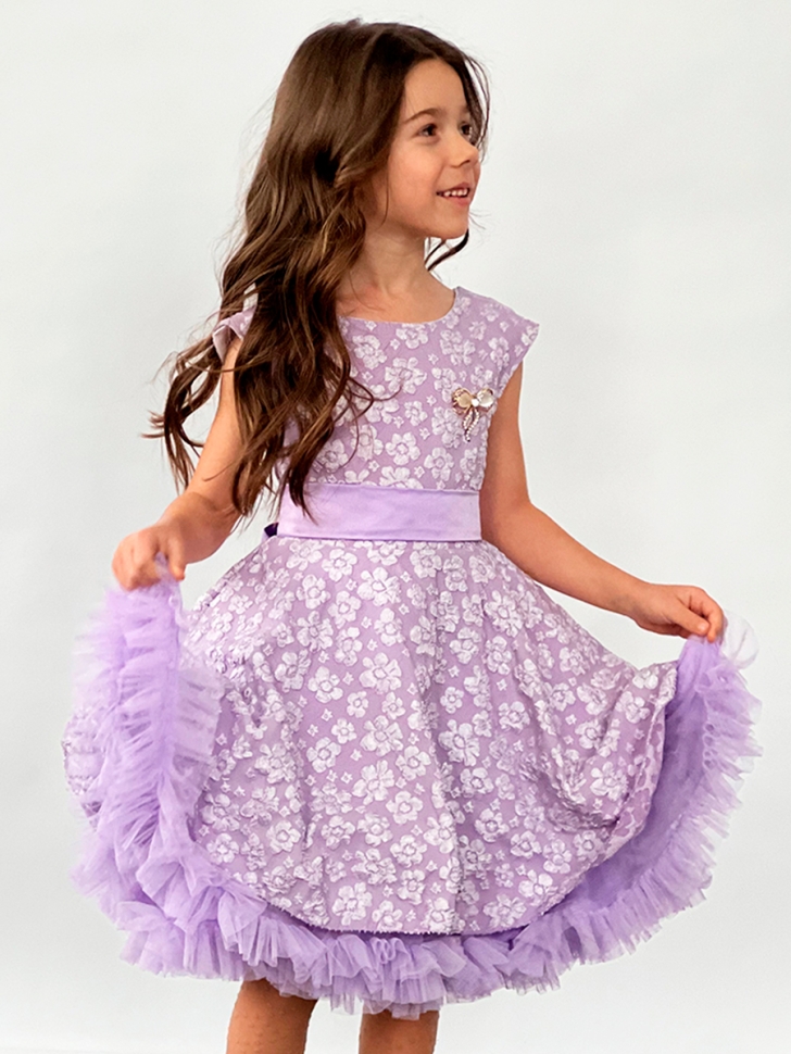 Платье для девочки праздничное БУШОН ST36, цвет сиреневый 