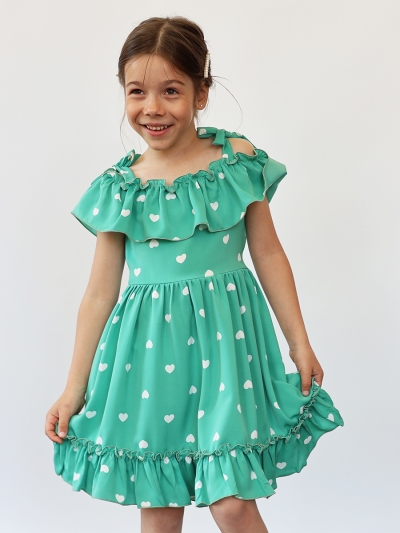Платье для девочки вискоза БУШОН ST65, цвет мятный