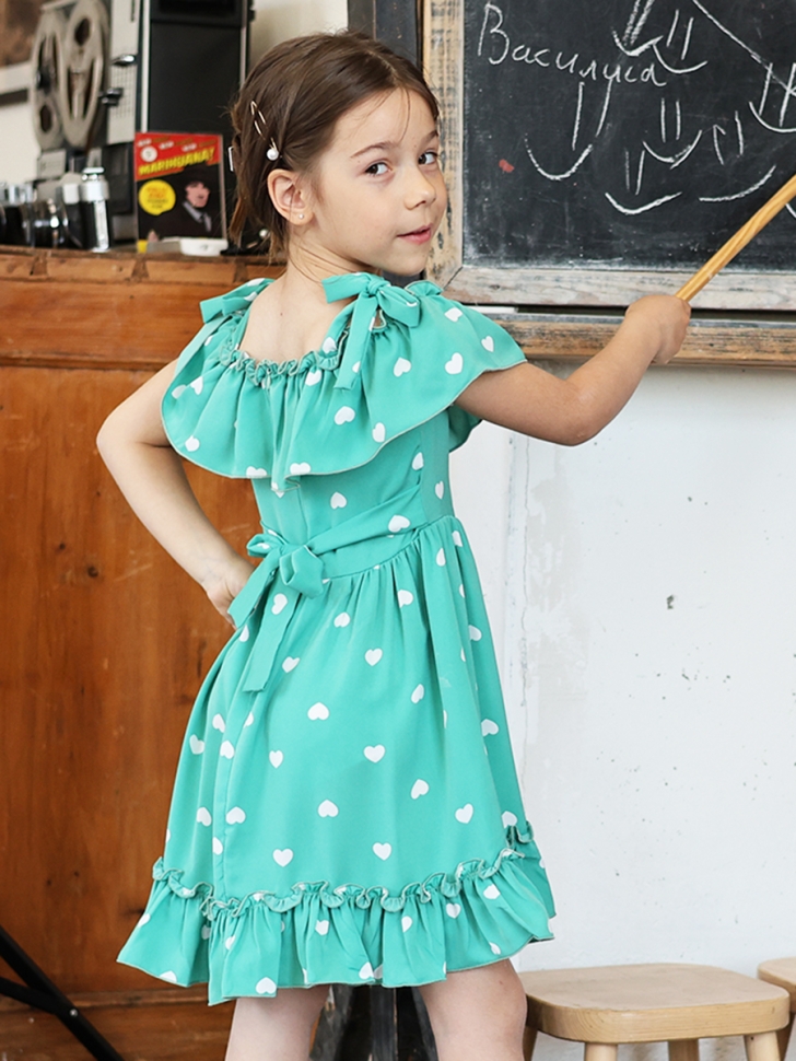 Платье для девочки вискоза БУШОН ST65, цвет мятный