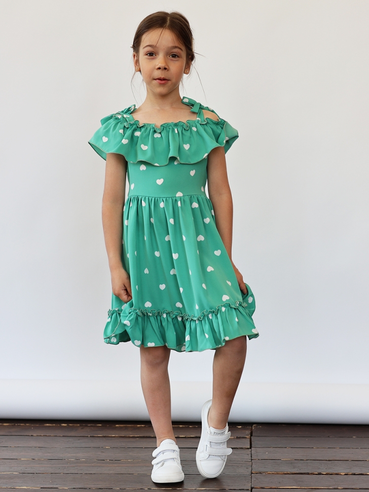 Платье для девочки вискоза БУШОН ST65, цвет мятный