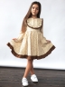 Платье для девочки нарядное БУШОН ST592, цвет бежевый/коричневый 