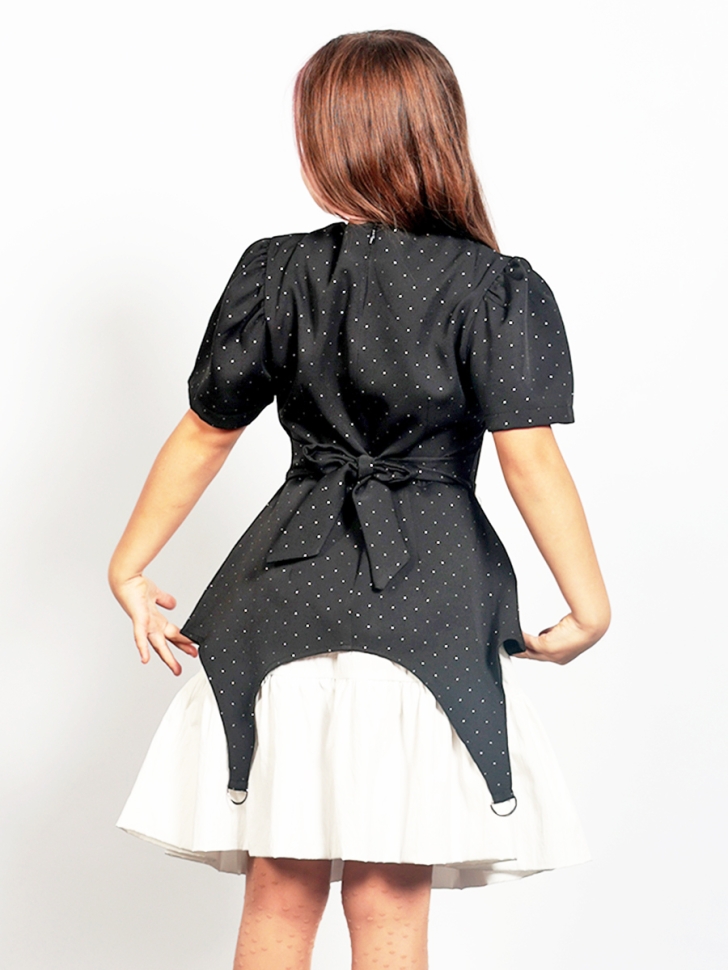 Платье для девочки нарядное БУШОН ST49, цвет черный/белый 