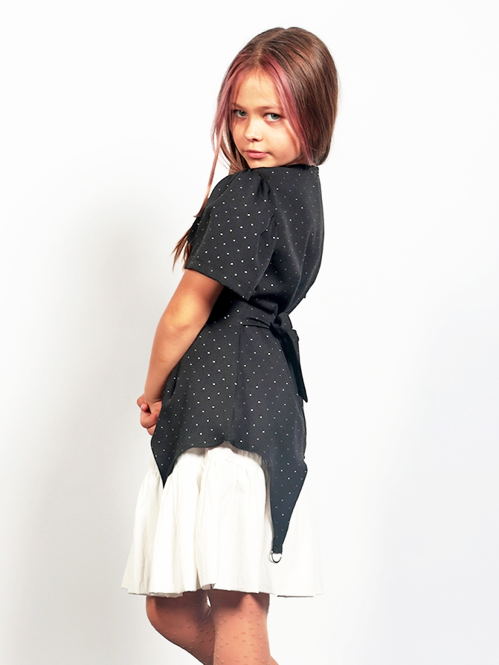 Платье для девочки нарядное БУШОН ST49, цвет черный/белый 