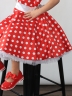 Платье для девочки нарядное БУШОН ST10, стиляги цвет красный, белый пояс, принт белый горошек 