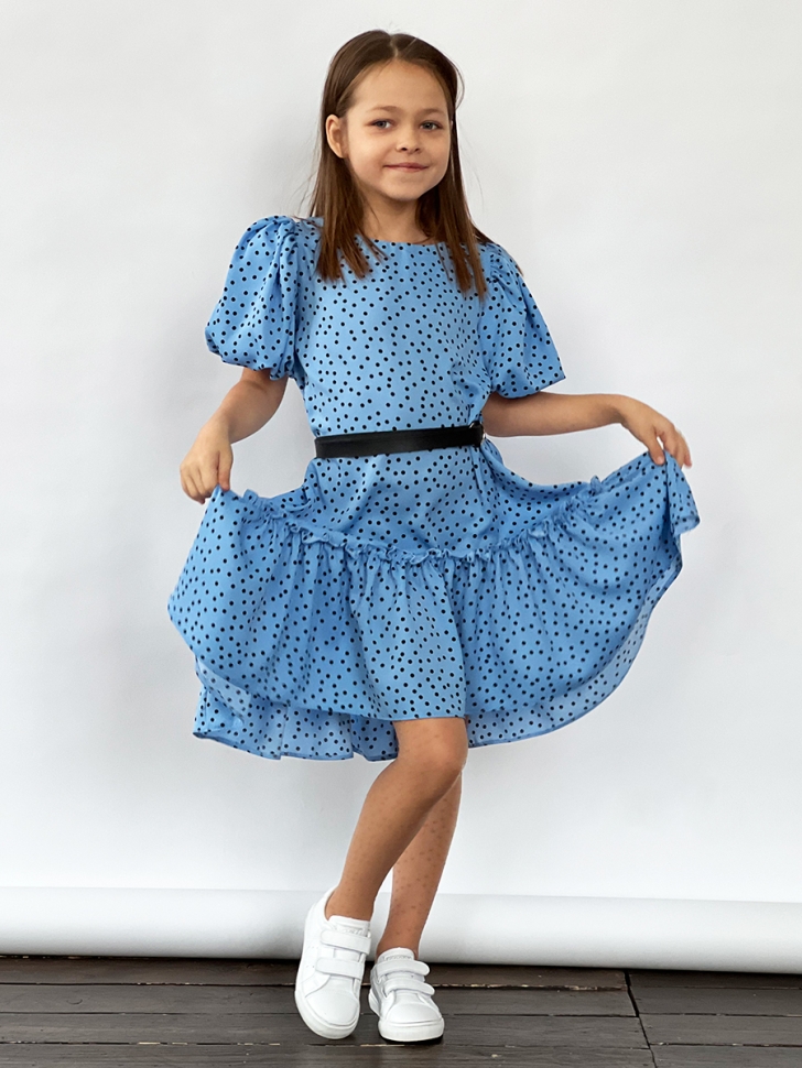 Платье для девочки нарядное БУШОН ST62, цвет голубой 