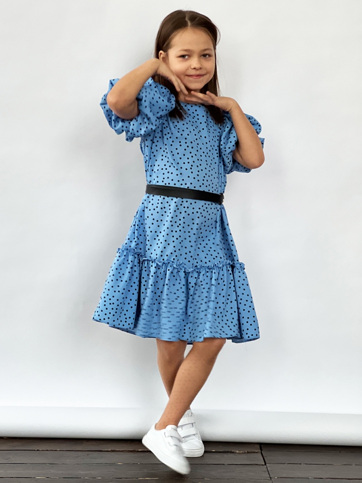 Платье для девочки нарядное БУШОН ST62, цвет голубой 