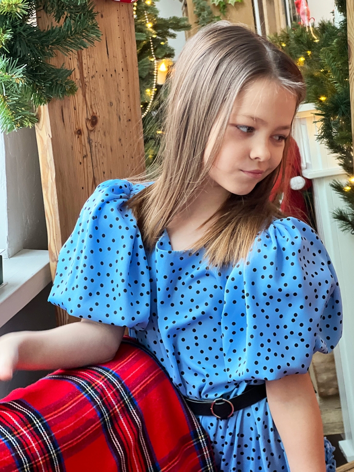 Платье для девочки нарядное БУШОН ST62, цвет голубой 