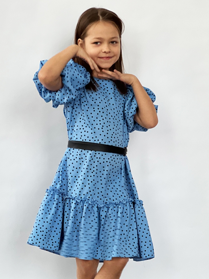 Платье для девочки нарядное БУШОН ST62, цвет голубой 