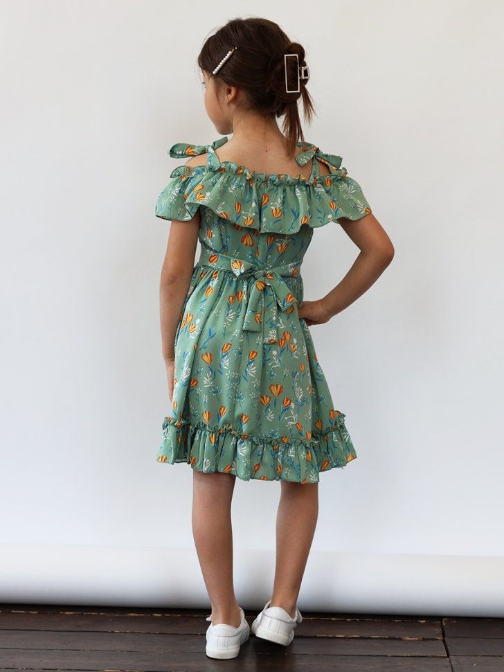 Платье для девочки вискоза БУШОН ST65, цвет шалфей 