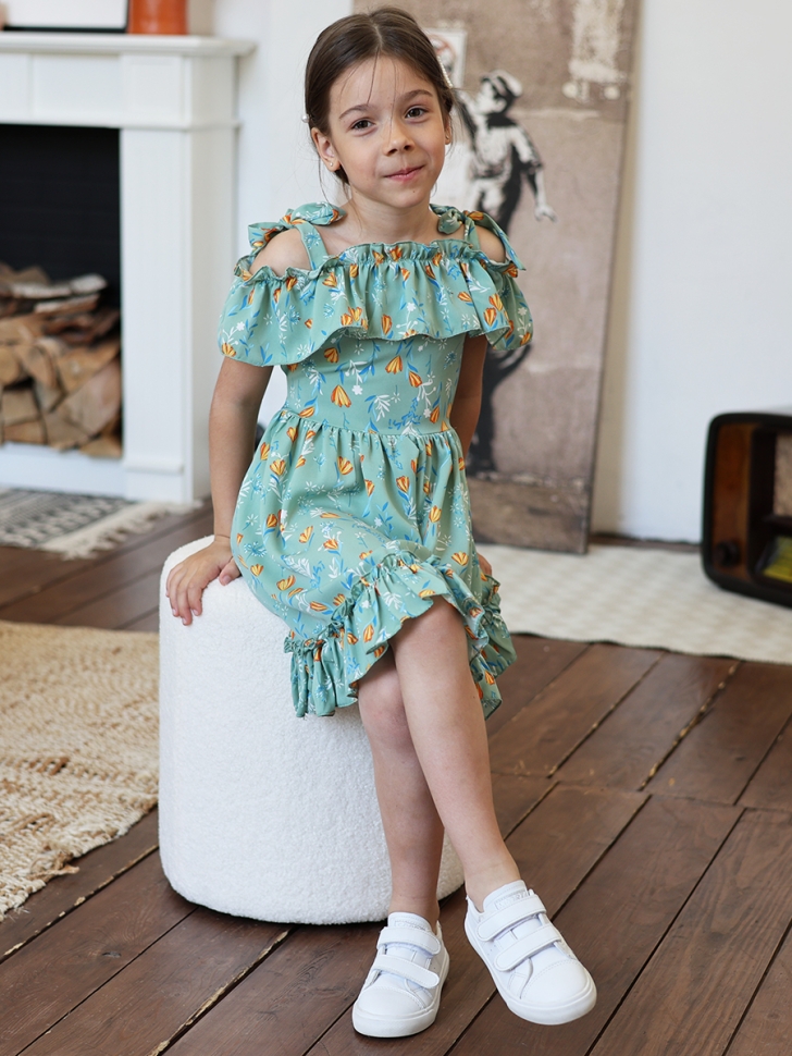 Платье для девочки вискоза БУШОН ST65, цвет шалфей 