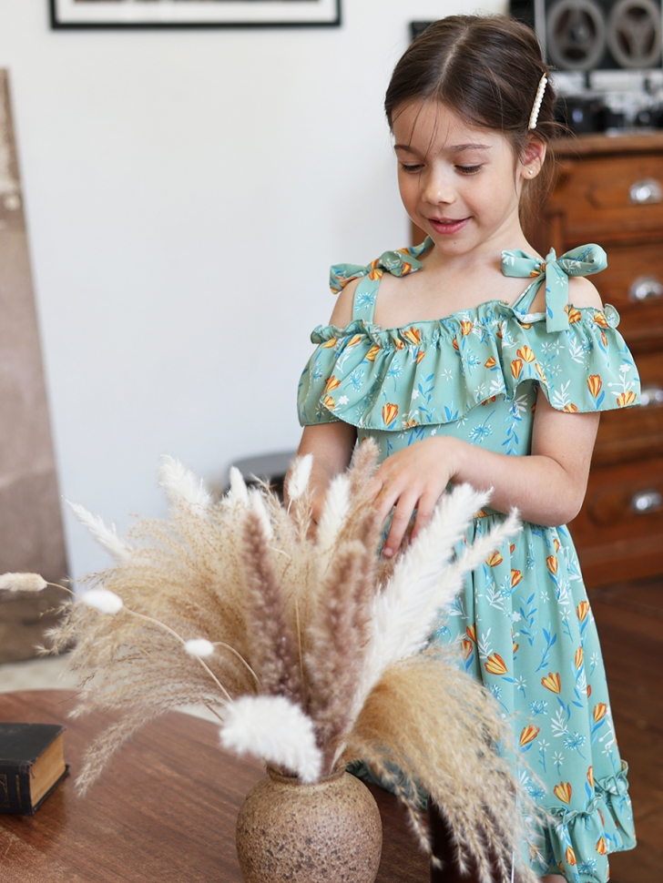 Платье для девочки вискоза БУШОН ST65, цвет шалфей 