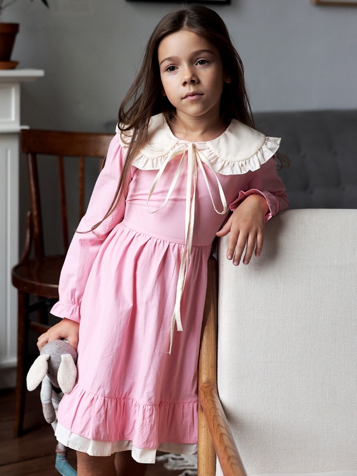 Платье для девочки нарядное БУШОН ST593, цвет розовый 