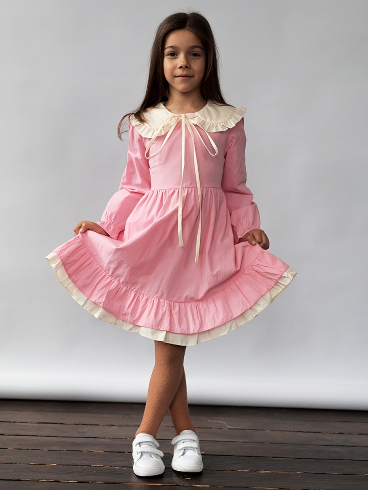 Платье для девочки нарядное БУШОН ST593, цвет розовый 