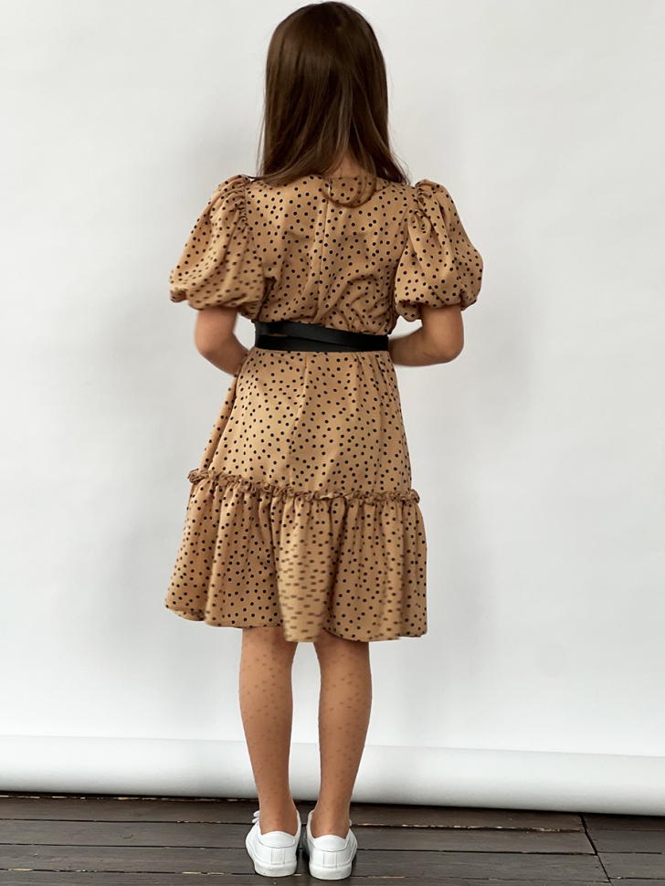 Платье для девочки нарядное БУШОН ST62, цвет коричневый 