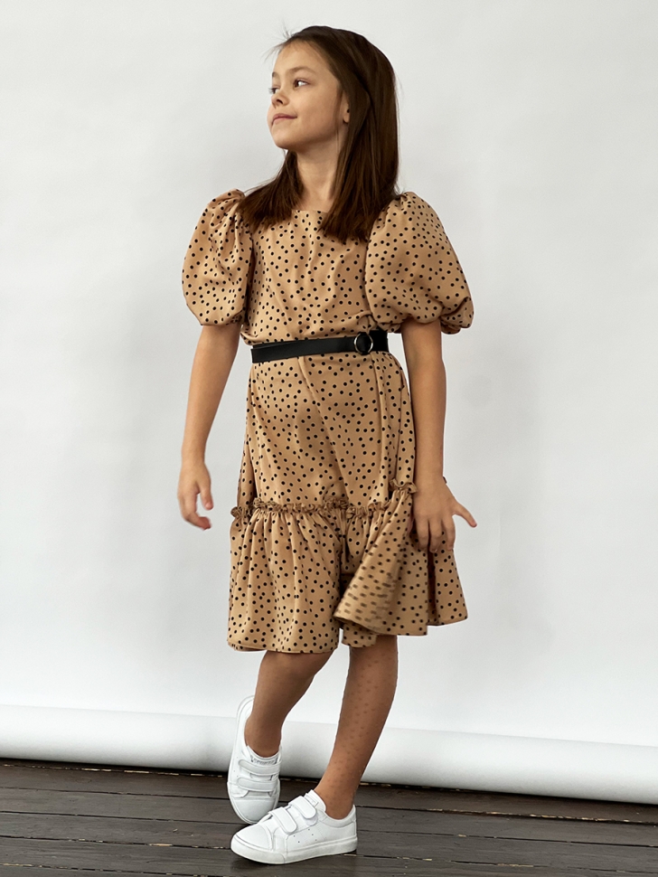 Платье для девочки нарядное БУШОН ST62, цвет коричневый 