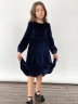 Платье велюровое нарядное БУШОН ST63, цвет темно-синий