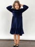 Платье велюровое нарядное БУШОН ST63, цвет темно-синий