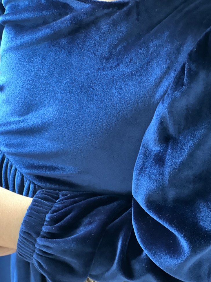 Платье велюровое нарядное БУШОН ST63, цвет темно-синий