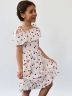 Платье для девочки вискоза БУШОН ST65, цвет белый/вишня
