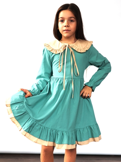 Платье для девочки нарядное БУШОН ST593, цвет бирюзовый