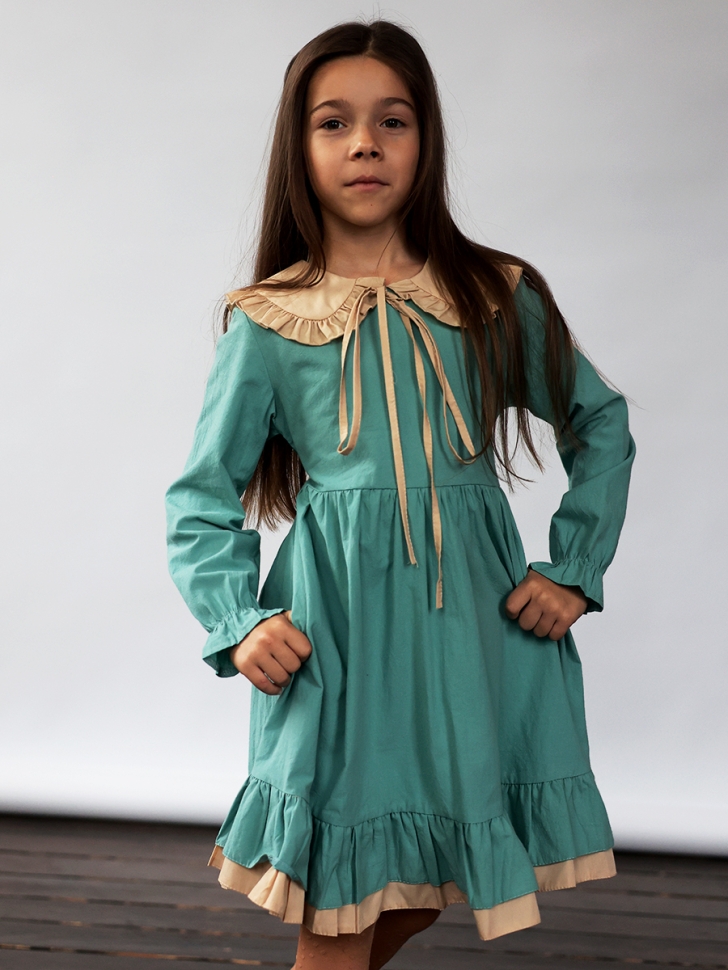 Платье для девочки нарядное БУШОН ST593, цвет бирюзовый 