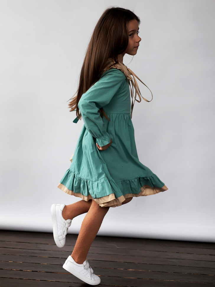 Платье для девочки нарядное БУШОН ST593, цвет бирюзовый 