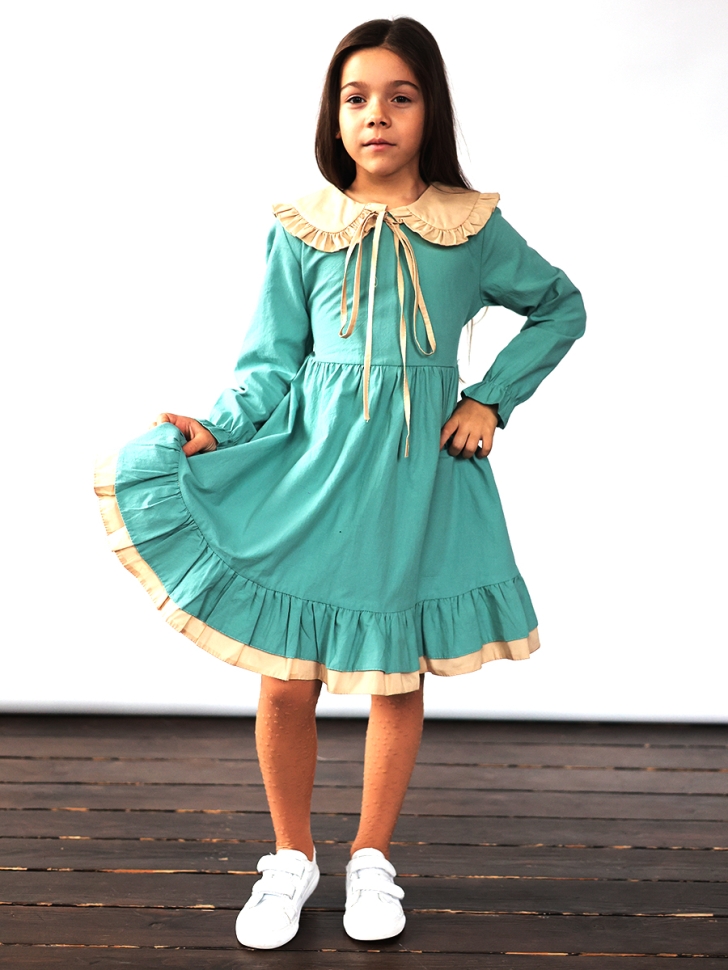 Платье для девочки нарядное БУШОН ST593, цвет бирюзовый 