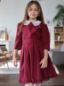 Платье для девочки школьное БУШОН SK1113, цвет бордовый