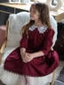 Платье для девочки школьное БУШОН SK1113, цвет бордовый