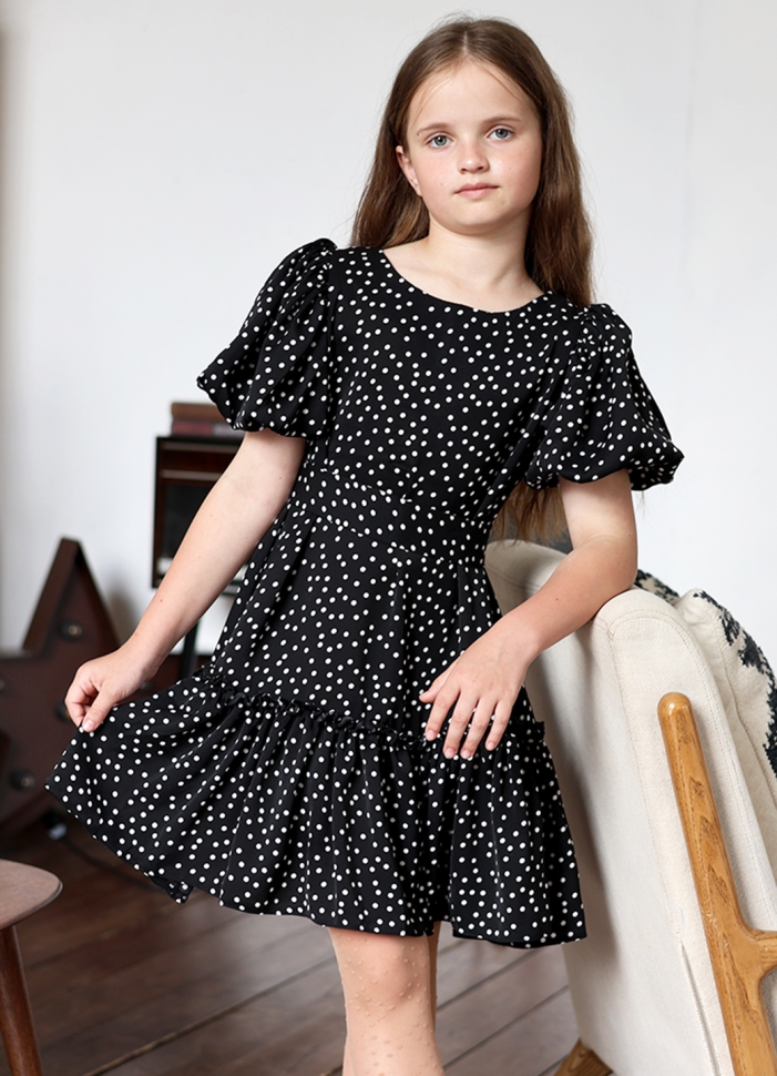 Платье для девочки нарядное БУШОН ST62, цвет черный