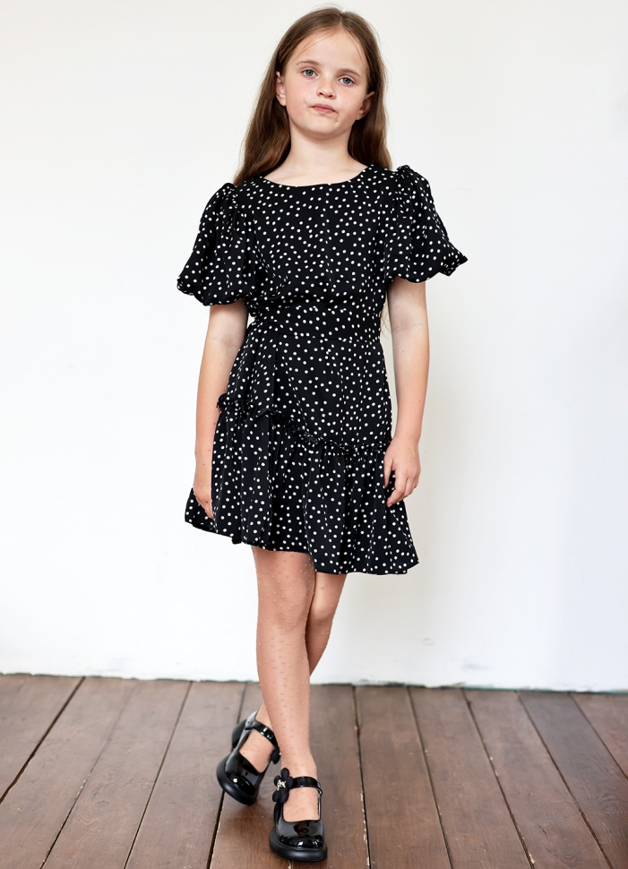 Платье для девочки нарядное БУШОН ST62, цвет черный