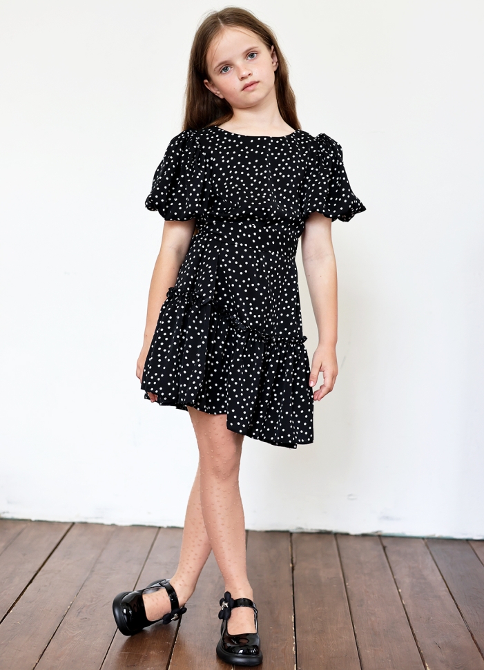 Платье для девочки нарядное БУШОН ST62, цвет черный