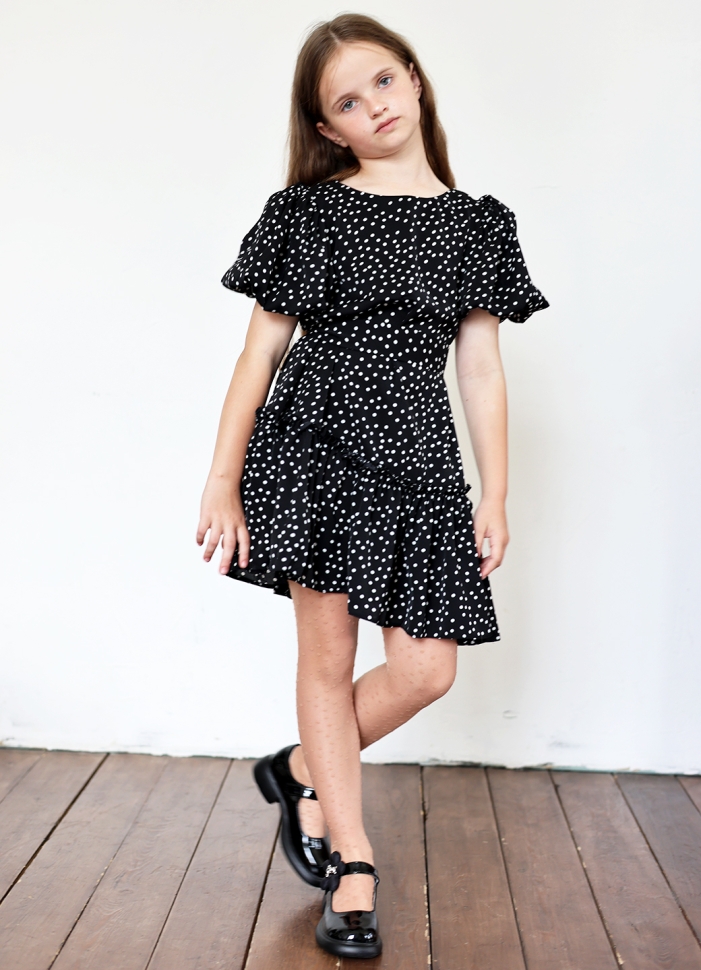 Платье для девочки нарядное БУШОН ST62, цвет черный