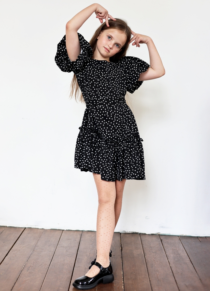 Платье для девочки нарядное БУШОН ST62, цвет черный