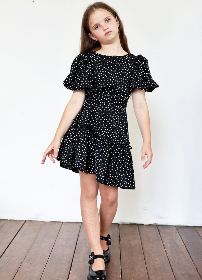 Платье для девочки нарядное БУШОН ST62, цвет черный