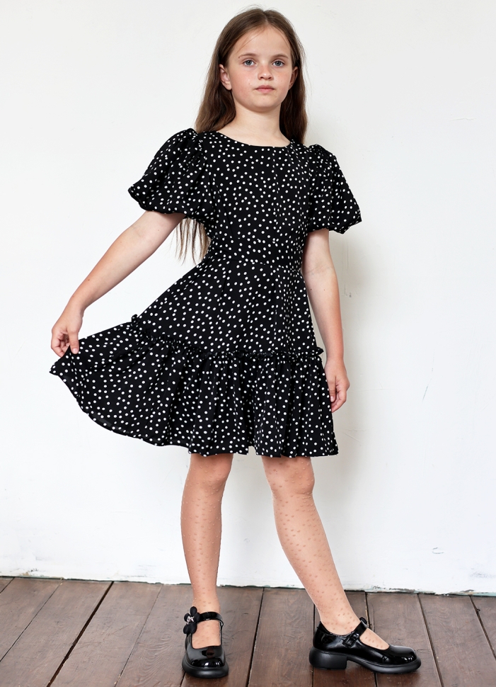 Платье для девочки нарядное БУШОН ST62, цвет черный