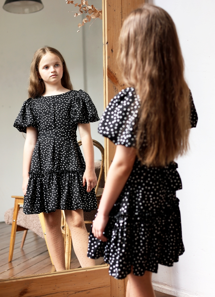 Платье для девочки нарядное БУШОН ST62, цвет черный