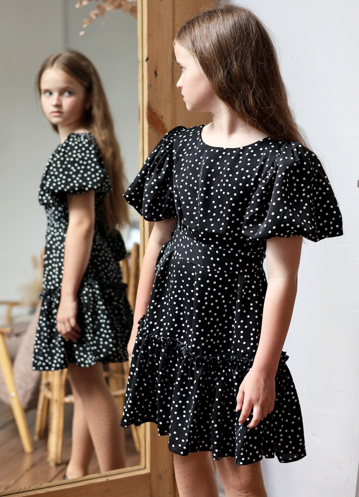 Платье для девочки нарядное БУШОН ST62, цвет черный