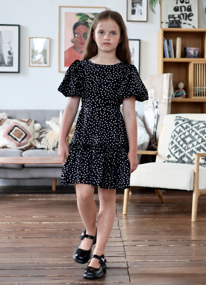 Платье для девочки нарядное БУШОН ST62, цвет черный