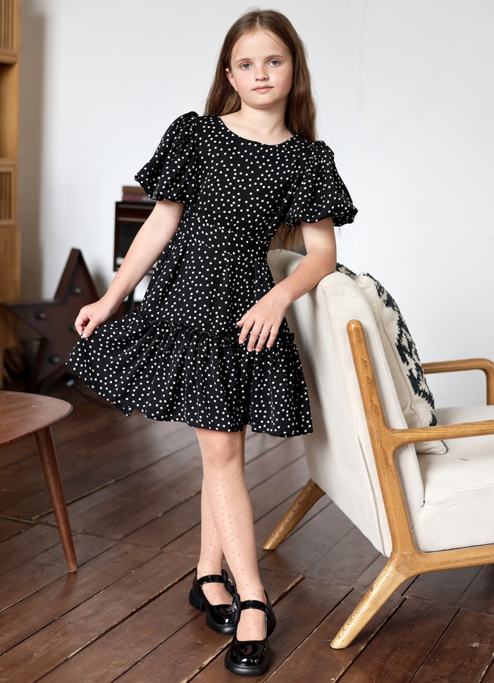 Платье для девочки нарядное БУШОН ST62, цвет черный