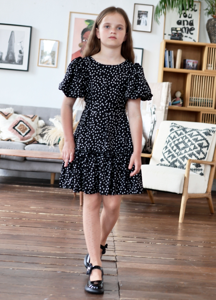 Платье для девочки нарядное БУШОН ST62, цвет черный