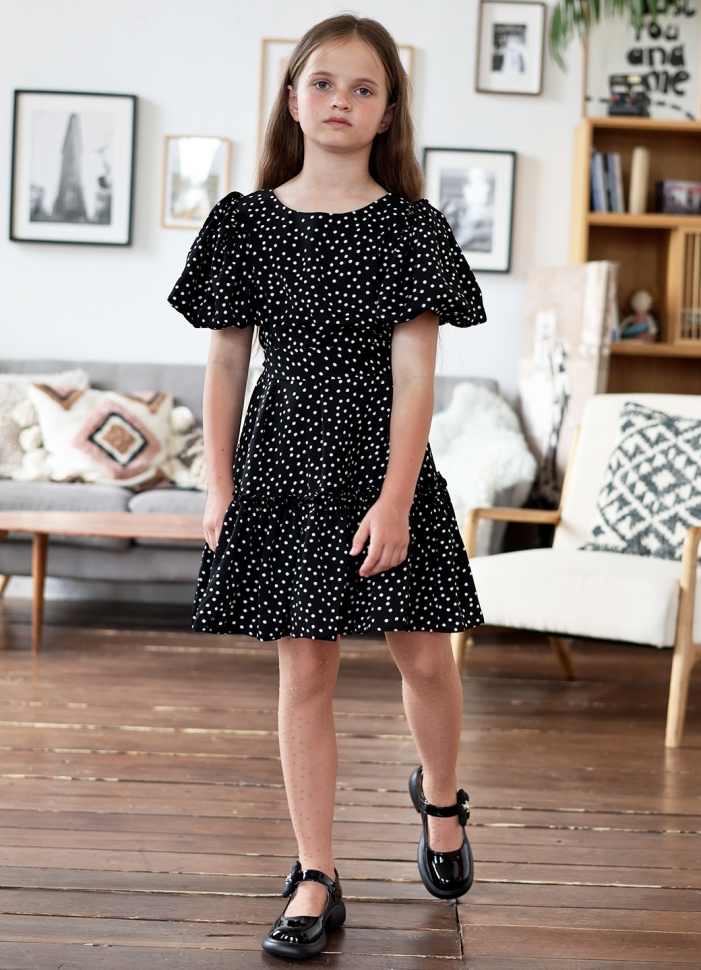 Платье для девочки нарядное БУШОН ST62, цвет черный