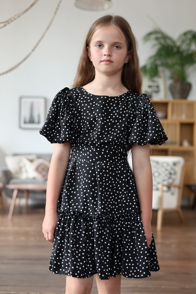 Платье для девочки нарядное БУШОН ST62, цвет черный