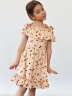 Платье для девочки вискоза БУШОН ST65, цвет бежевый/вишня