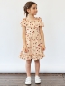 Платье для девочки вискоза БУШОН ST65, цвет бежевый/вишня