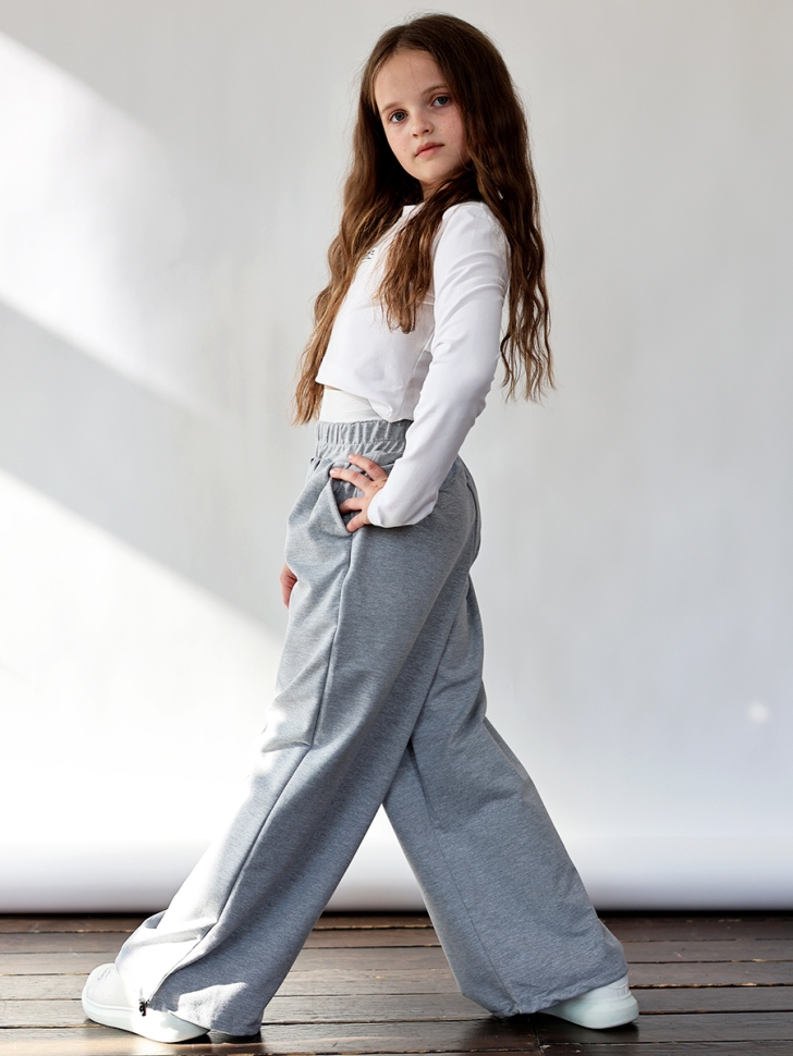 Брюки для девочек БУШОН ST113, цвет серый 