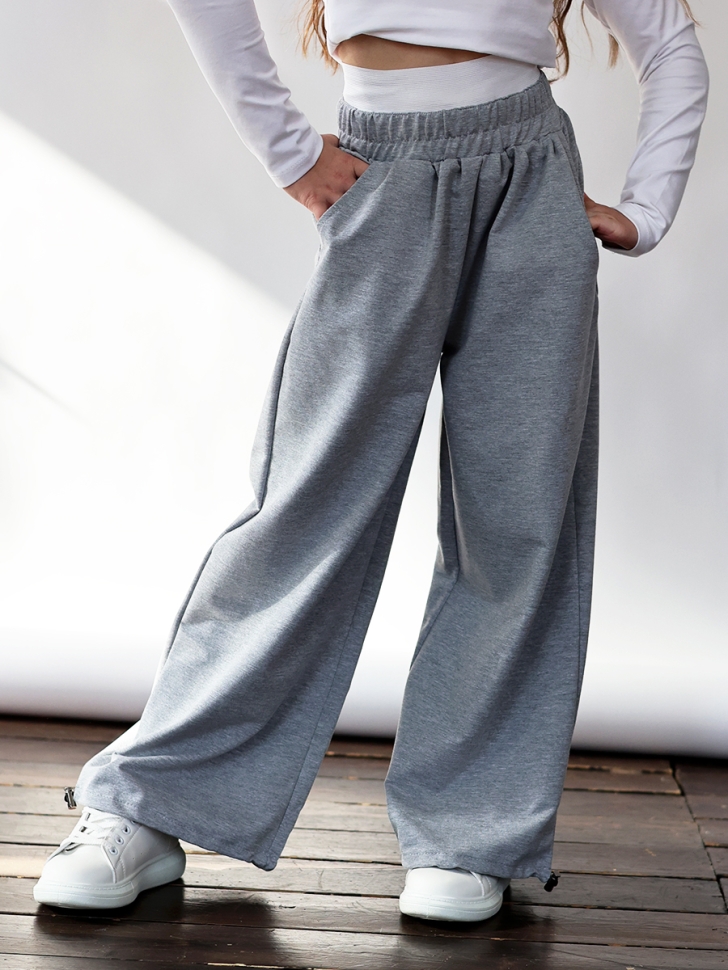 Брюки для девочек БУШОН ST113, цвет серый 