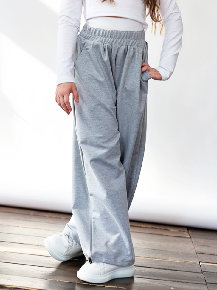 Брюки для девочек БУШОН ST113, цвет серый 