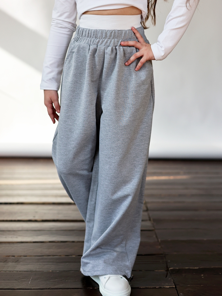 Брюки для девочек БУШОН ST113, цвет серый 