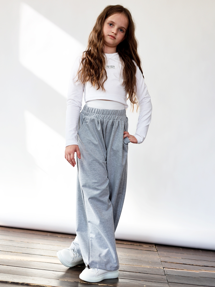 Брюки для девочек БУШОН ST113, цвет серый 